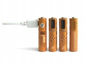 Ładowarki i akumulatory - BATERIE PALUSZKI AKUMULATORY ŁADOWANE KABLEM USB-C AAA 4 szt - miniaturka - grafika 1