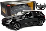 Zabawki zdalnie sterowane - Auto R/C Porsche Cayenne Turbo Rastar 1:14 Czarne na Pilota - miniaturka - grafika 1