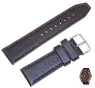 Akcesoria do zegarków - Skórzany pasek do zegarka Casio EFR-538L brązowy 23 mm - miniaturka - grafika 1