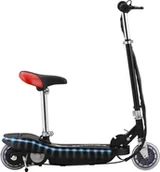 Hulajnogi elektryczne - Hulajnoga elektryczna dla dzieci z siedziskiem i diodą LED 120 W czarna - miniaturka - grafika 1