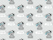 Pościel dla dzieci - Poszewka 40x40 misie szara niebieska Kids - miniaturka - grafika 1