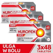 Przeciwbólowe - Reckitt Benckiser Healthcare benckiser poland) s.a Nurofen Forte 400 mg 3 x 48 tabletek - miniaturka - grafika 1