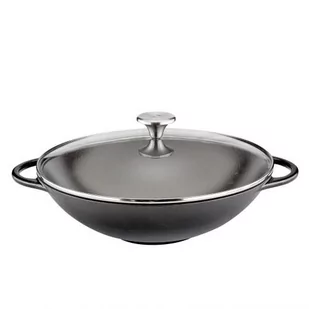 Küchenprofi Wok żeliwny ze szklaną pokrywą, 30 cm, KU-0415001030 - Woki - miniaturka - grafika 2