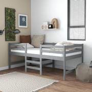 Łóżka dla dzieci i młodzieży - VidaXL Łóżko średniej wysokości z materacem 90x200 cm szare sosnowe 3083716 - miniaturka - grafika 1