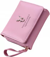 Portfele - Portfel Elegancki Mały Skórzany Portmonetka Skóra - miniaturka - grafika 1