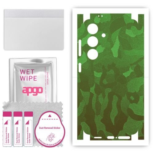 folia naklejka skórka strukturalna na TYŁ+BOKI do Samsung Galaxy S24 - Moro Camo Zielony - apgo SKINS