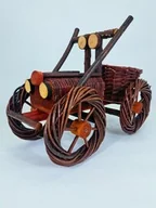 Pozostałe ozdoby ogrodowe - Samochód z wikliny z doniczką ciemny duży 57x30x40 cm - miniaturka - grafika 1