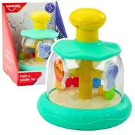 Karuzele dla niemowląt - Bączek Karuzela Z Kuleczkami I Zwierzętami Hipopotam Lew Małpka Zielona LEAN Toys - miniaturka - grafika 1