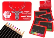 Przybory szkolne - Zestaw Małego Artysty W Metalowym Pojemniku Kredki 180szt. - miniaturka - grafika 1