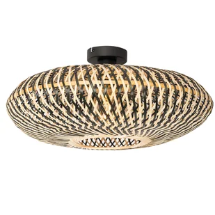 QAZQA Orientalna lampa sufitowa czarny bambus 50 cm - Ostrawa - Oprawy, klosze i abażury - miniaturka - grafika 1
