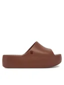 Klapki i japonki damskie - Melissa Klapki Melissa Free Platform Slide Ad 35859 Brązowy - miniaturka - grafika 1