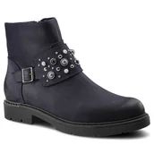 Botki damskie - Granatowe Botki Damskie Carinii Wygodne Buty - miniaturka - grafika 1