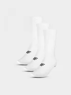 Skarpetki damskie - Damskie skarpetki basic (3-pack) 4F 4FWMM00USOCF279 - białe - miniaturka - grafika 1