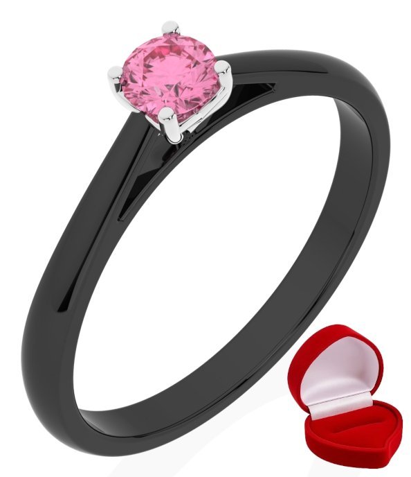 ZŁOTY PIERŚCIONEK ZARĘCZYNOWY 585 14k SZAFIR 0,24 ct CZARNE ZŁOTO R16