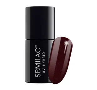 Semilac UV Hybrid 393 Sparkling Black Cherry 7.0 ml - Lakiery hybrydowe - miniaturka - grafika 1