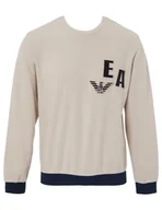 Bluzy męskie - Emporio Armani Męska bluza z kapturem Corduroy Fleece Crew Neck, lina, XL - miniaturka - grafika 1