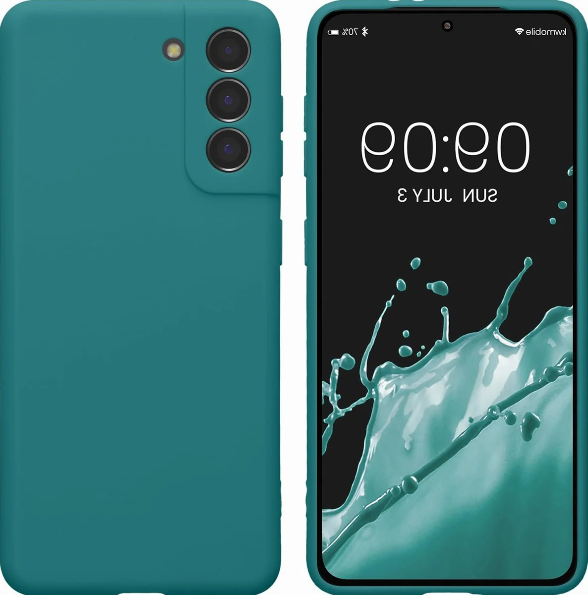 Etui do telefonu turkusowe matowe smukłe elastyczne ochronne