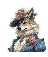 Pasmanteria - Naprasowanka Wilk arystokracja humanizacja 3 - miniaturka - grafika 1