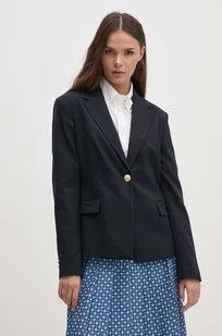 Tommy Hilfiger marynarka kolor granatowy jednorzędowa gładka WW0WW42246 - Marynarki i żakiety damskie - miniaturka - grafika 1