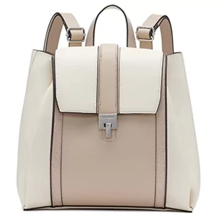 Calvin Klein Damski plecak z klapą Sahara Flap Turnlock, grzyb/biały, jeden rozmiar, Grzyb/Grzyb/Biały, Rozmiar Uniwersalny - Torebki damskie - miniaturka - grafika 1