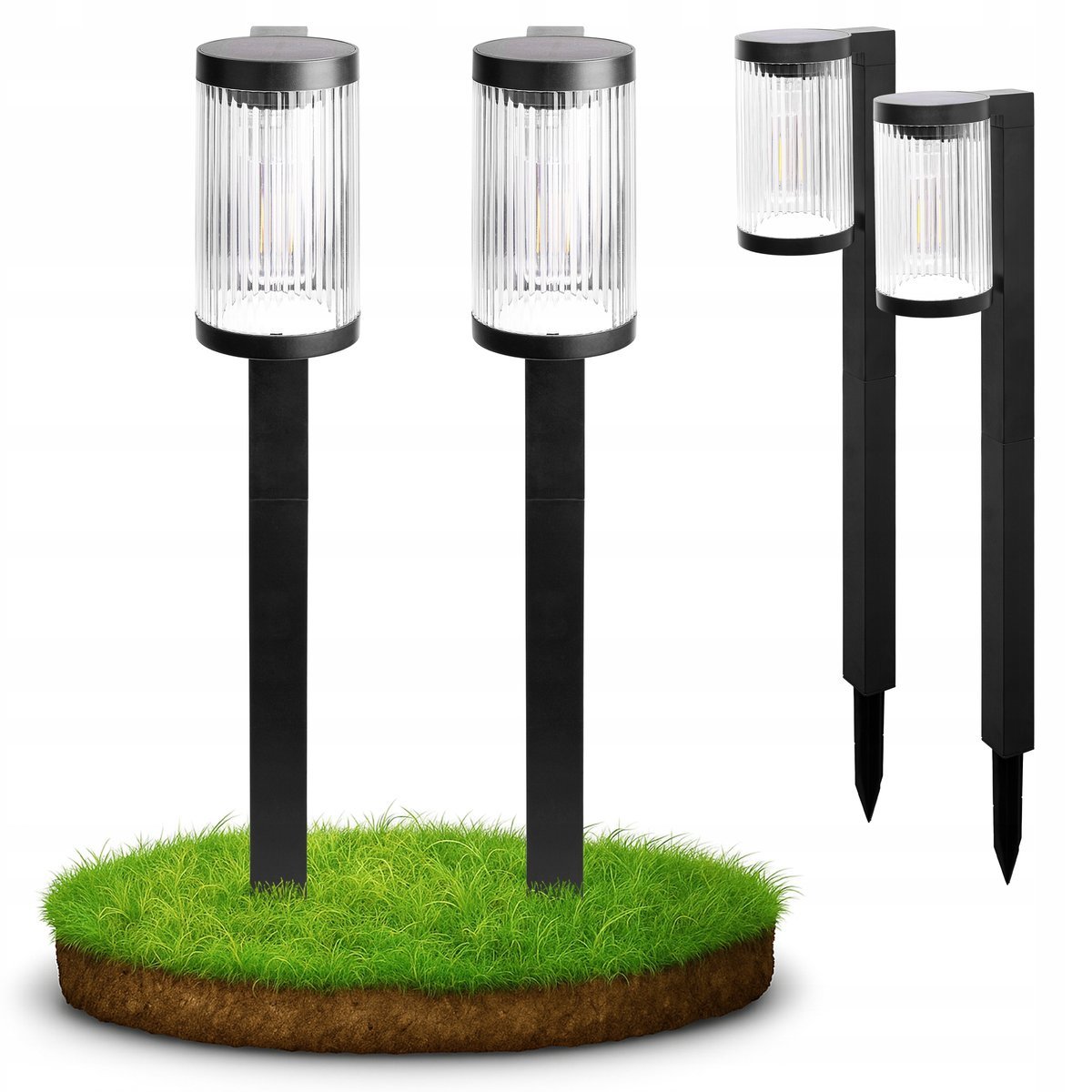 2x Lampa Solarna Ogrodowa wbijana 58cm zewnętrzna LED latarnia Do Ogrodu
