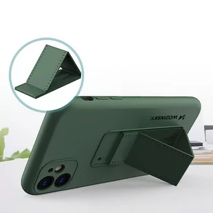 Wozinsky Kickstand Case elastyczne silikonowe etui z podstawką iPhone 11 Pro Max jasnoniebieski - Etui i futerały do telefonów - miniaturka - grafika 2