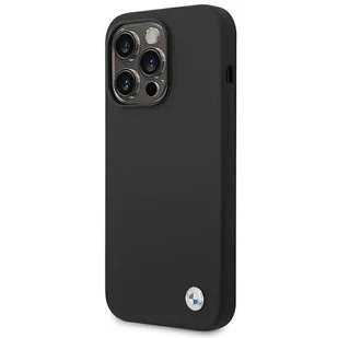 BMW Liquid Silicone Case Metal Logo – Etui iPhone 14 Pro (Czarny) - Etui i futerały do telefonów - miniaturka - grafika 2