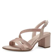 Sandały damskie - MARCO TOZZI Feel Me sandały damskie, miękka podszewka, wegańskie, 2-28343-42 sandały z obcasem, Powder, 38 EU - miniaturka - grafika 1