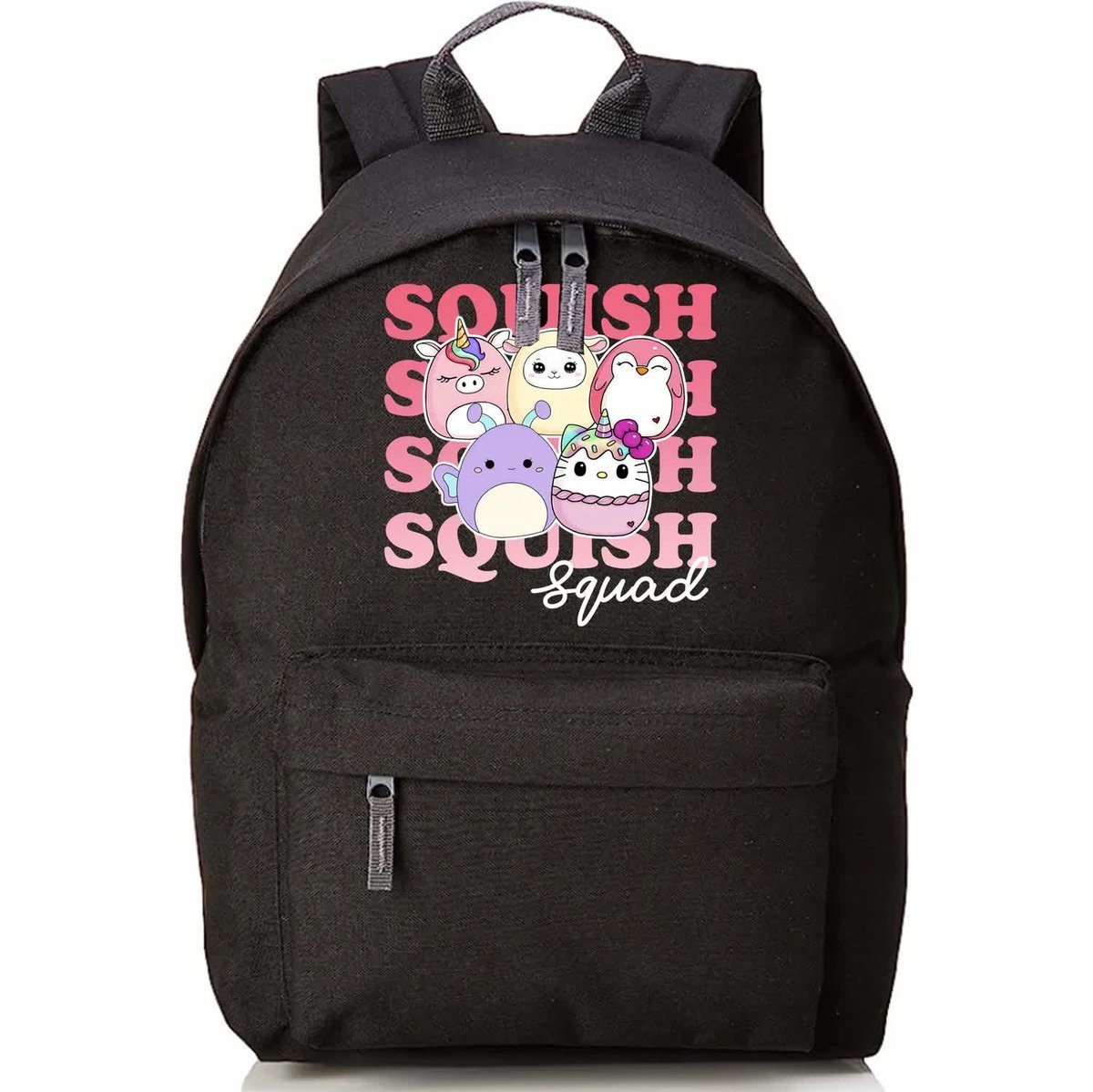 PLECAK SZKOLNY Czarny Wyprawka Do Szkoły Dla Fana SQUISH SQUAD Miś Wzory