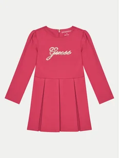 Guess Sukienka codzienna K4BK00 KAUH0 Bordowy Regular Fit - Sukienki i spódniczki dla dziewczynek - miniaturka - grafika 1
