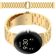 Akcesoria do smartwatchy - Bizon Pasek ze stali nierdzewnej Strap Watch Aura do Google Pixel Watch 3 45 mm, złoty - miniaturka - grafika 1