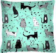 Kołdry i poduszki dla dzieci - Bertoni-arco Poduszka - LAZY CATS - 40x40 cm - miniaturka - grafika 1
