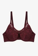 Biustonosze - Ciemnofioletowy Biustonosz Full Cup z Ozdobną Koronką Sovgis - miniaturka - grafika 1