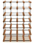 Stojaki na wino - Regał Na Wino Stojak Na 24 Butelki Szklane/ Pet — Rw-8/ 4X6 — Brązowy Brązowy Metal + Drewno Rw-8-4X6-24_O_Br / Wamar-Sosenka - miniaturka - grafika 1