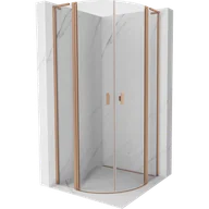Kabiny prysznicowe - Mexen Mist L kabina prysznicowa półokrągła uchylna 90 x 90 cm, transparent, miedź szczotkowana - 8A32L-090-090-65-00 - miniaturka - grafika 1