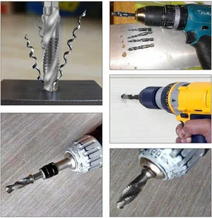 Zestaw wierteł gwintujących M3-M10 HSS z powłoką tytanową 6szt SILVER - Wiertła - miniaturka - grafika 13