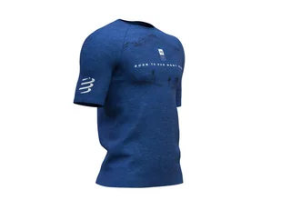COMPRESSPORT Męska koszulka biegowa Training T-Shirt Mont Blanc 2019 niebieska - Koszulki sportowe męskie - miniaturka - grafika 1