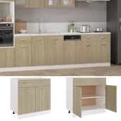 Szafki kuchenne - vidaXL Szafka kuchenna, dąb sonoma, 80x46x81,5 cm, płyta wiórowa - miniaturka - grafika 1