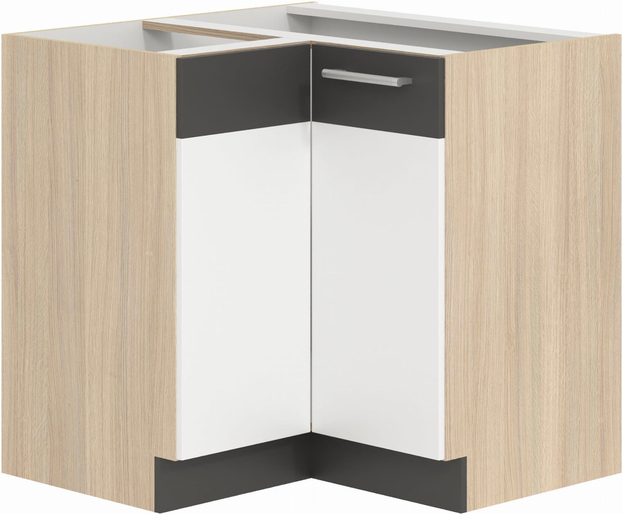 Szafka dolna narożna kuchenna stojąca MODENA MD21/D90NW biały połysk / grafit