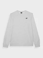 Bluzy sportowe męskie - Męska bluza dresowa nierozpinana bez kaptura 4F 4FWMM00TSWSM1465 - szara - miniaturka - grafika 1