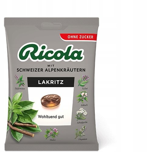 Cukierki Ziołowe Kaszel RICOLA Lukrecja z Niemiec