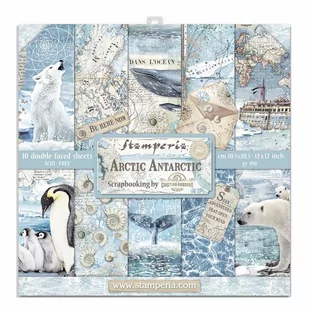 Papiery do scrapbookingu, Arctic Antarctic, 30x30 cm, 10 arkuszy - Scrapbooking - miniaturka - grafika 1