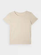 Koszulki sportowe damskie - Damski t-shirt z nadrukiem 4F 4FRAW24TTSHF2584 - beżowy - miniaturka - grafika 1