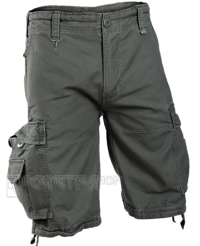 spodnie bojówki krótkie VINTAGE SHORTS - OLIV-S
