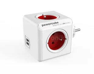 PowerCube Original 4 gniazda 2x USB czerwony 2202RD/FROUPC - Listwy zasilające - miniaturka - grafika 1