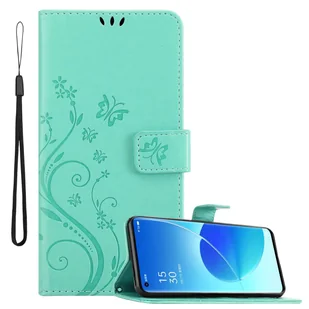 Etui Cadorabo do Oppo Reno6 PRO 5G w kolorze FLORAL TURQUOISE Pokrowiec ochronny w kwiatowy wzór z zapięciem magnetycznym, funkcją podstawki i kieszeniami na karty Flip Case Flower Cover Etui Handy Klapp Hülle Book Tasche - Etui i futerały do telefonów Etui Cadorabo do Oppo Reno6 PRO 5G w kolorze FLORAL TURQUOISE Pokrowiec ochronny w kwiatowy wzór z zapięciem magnetycznym, funkcją podstawki i kieszeniami na karty Flip Case Flower Cover Etui Handy Klapp Hülle Book Tasche - Etui i futerały do telefonów - miniaturka - grafika 1