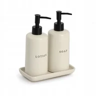 Akcesoria łazienkowe - Ceramiczne dozowniki do mydła i lotionu BATH STYLE, 3 elementy - miniaturka - grafika 1