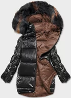 Kurtki damskie - DWUSTRONNA KURTKA OVERSIZE CZARNO-BRĄZOWA (H-1088-01) - Z-DESIGN - miniaturka - grafika 1