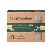 Waciki, płatki i patyczki kosmetyczne - Hey! Bamboo, Bambusowe patyczki do uszu z bawełną, 200 szt. - miniaturka - grafika 1