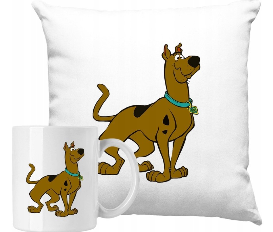 ZESTAW PODUSZKA + KUBEK Pies Scooby Do Pomysł Na Prezent +IMIĘ #2